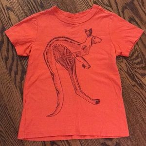 Tea Collection boys kangaroo tee, orange size 7.
